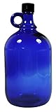 Mikken Blaue XL - Botella de cristal (2 L, para rellenar, con tapón de rosca negro)